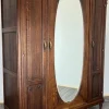 Pamono Antique French Carved Oak Wardrobe with Mirror> Cabinets & Wardrobes