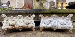 Pamono Antique French Cast Iron Garden Planters or Jardinières, Set of 2> Planters And Jardiniere