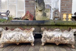 Pamono Antique French Cast Iron Garden Planters or Jardinières, Set of 2> Planters And Jardiniere