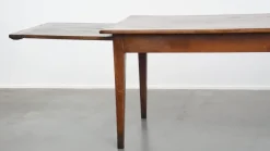 Pamono Antique French Cherry Dining Table with a Large Extendable Top and a Drawer><noscript><img width=