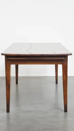 Pamono Antique French Cherry Dining Table with a Large Extendable Top and a Drawer><noscript><img width=