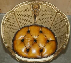 Outlet Pamono Antique French Chesterfield Leather Armchairs, 1880, Set of 2