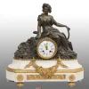 Pamono Antique French Clock in Bronze and Marble, 19th Century> Clocks