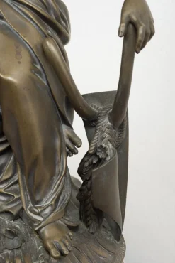 Pamono Antique French Clock in Bronze and Marble, 19th Century><noscript><img width=