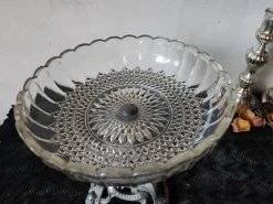 Pamono Antique French Crystal Compotier from La Samaritaine, Paris, France, Late 19th Century><noscript><img width=