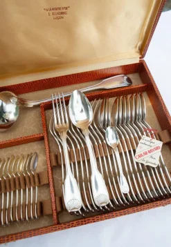 Online Pamono Antique French Cutlery Coquille by Cailar Bayard, 1920s, Set of 37