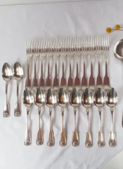 Online Pamono Antique French Cutlery Coquille by Cailar Bayard, 1920s, Set of 37