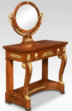 New Pamono Antique French Empire Dressing Table in Mahogany