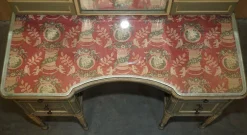 Pamono Antique French Empire Hand Painted Dressing Table with Tri Fold Mirror, 1900