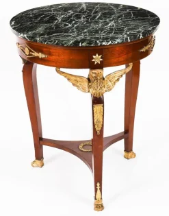Pamono Antique French Empire Marble and Ormolu Occasional Table, 19th Century><noscript><img width=