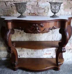 Pamono Antique French Empire Napoleon III Console Table in Mahogany, 1860><noscript><img width=