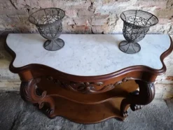 Pamono Antique French Empire Napoleon III Console Table in Mahogany, 1860><noscript><img width=