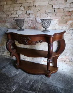 Pamono Antique French Empire Napoleon III Console Table in Mahogany, 1860><noscript><img width=