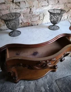 Pamono Antique French Empire Napoleon III Console Table in Mahogany, 1860><noscript><img width=
