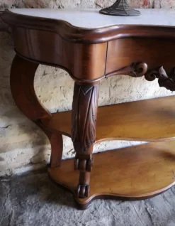 Pamono Antique French Empire Napoleon III Console Table in Mahogany, 1860><noscript><img width=