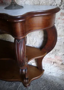Pamono Antique French Empire Napoleon III Console Table in Mahogany, 1860><noscript><img width=