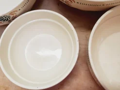 Pamono Antique French Floral Ironstone Terre de Fer Serving Bowls from Sarreguemines, Set of 4><noscript><img width=