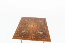 Hot Pamono Antique French Game Table with Marquetry Inlay, 1880