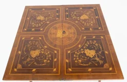 Hot Pamono Antique French Game Table with Marquetry Inlay, 1880