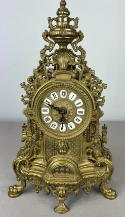 Pamono Antique French Gilt Bronze Mantel Clock> Clocks