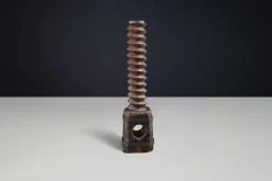 Outlet Pamono Antique French Grape Press Screw Pedestal with Patina, 1850