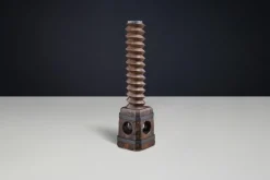 Outlet Pamono Antique French Grape Press Screw Pedestal with Patina, 1850