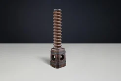 Outlet Pamono Antique French Grape Press Screw Pedestal with Patina, 1850