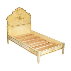 New Pamono Antique French Hand Painted Bed Frame in Oak Pine Slats