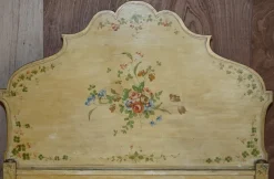 New Pamono Antique French Hand Painted Bed Frame in Oak Pine Slats