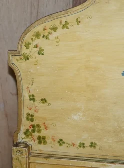New Pamono Antique French Hand Painted Bed Frame in Oak Pine Slats