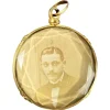 Best Pamono Antique French 18k Yellow Gold Faceted Glass Photo Pendant Locket, 1890s
