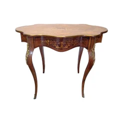 Pamono Antique French Louis XV Style Table with Drawer, 1800s> Coffee & Side Tables