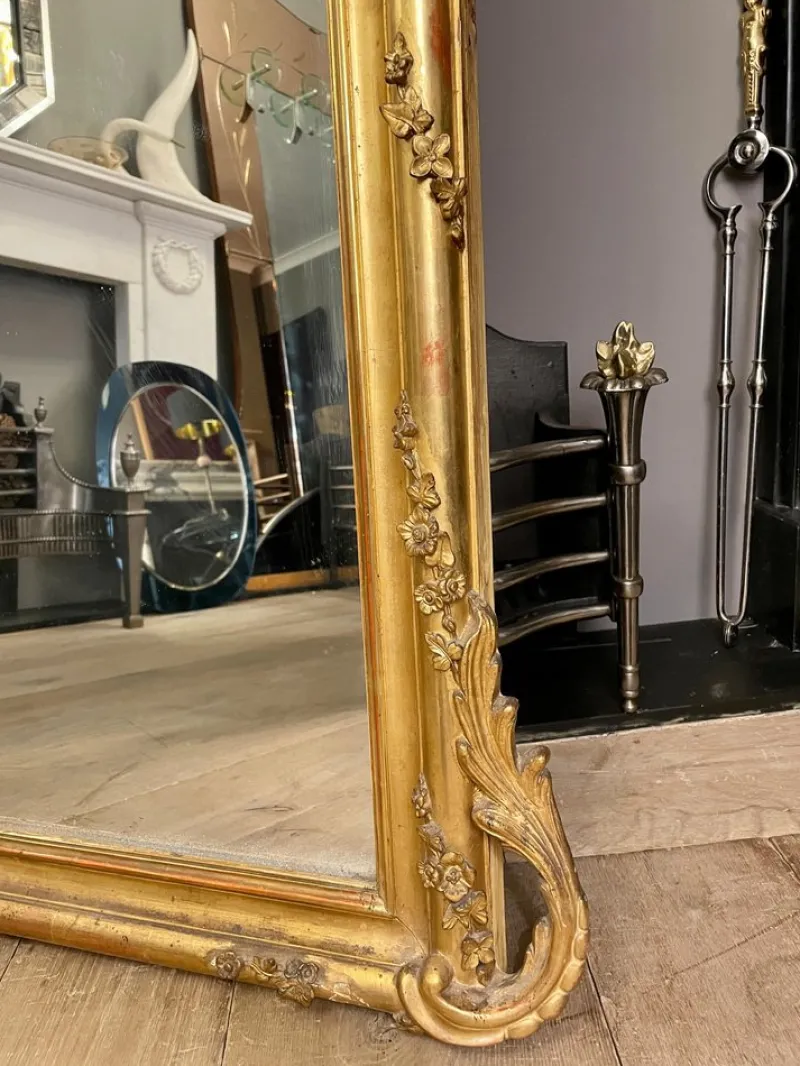 Clearance Pamono Antique French Louis XV Style Gold Gilt Mirror, 1820