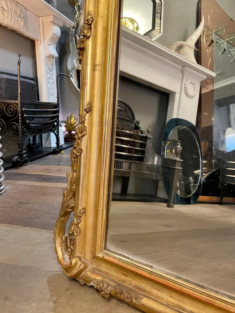 Clearance Pamono Antique French Louis XV Style Gold Gilt Mirror, 1820