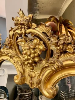 Clearance Pamono Antique French Louis XV Style Gold Gilt Mirror, 1820