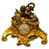 Online Pamono Antique French Louis XV Style Figural Mantel Clock in Gilt Bronze