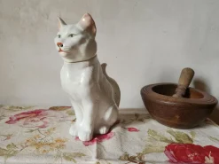 Clearance Pamono Antique French Majolica Cat Absinthe Pitcher by George Dreyfus, 1890s