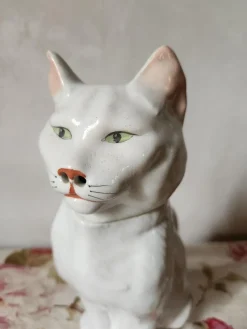 Clearance Pamono Antique French Majolica Cat Absinthe Pitcher by George Dreyfus, 1890s