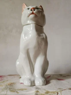 Clearance Pamono Antique French Majolica Cat Absinthe Pitcher by George Dreyfus, 1890s