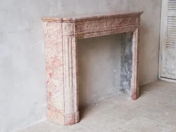Pamono Antique French Marble Fireplace in Pink Tones><noscript><img width=