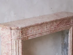 Pamono Antique French Marble Fireplace in Pink Tones><noscript><img width=