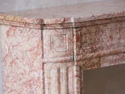 Pamono Antique French Marble Fireplace in Pink Tones><noscript><img width=