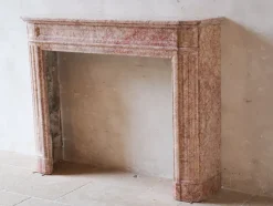 Pamono Antique French Marble Fireplace in Pink Tones><noscript><img width=