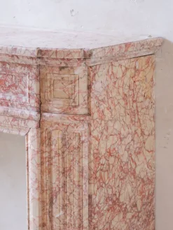 Pamono Antique French Marble Fireplace in Pink Tones><noscript><img width=
