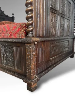 New Pamono Antique French Neo-Renaissance Carved Oak Kingsize Bed Frame, 1880s