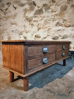 Sale Pamono Antique French Oak and Pine Chest of 4 Drawers, 1900s