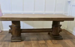 Pamono Antique French Oak Refectory Table, 1890s><noscript><img width=