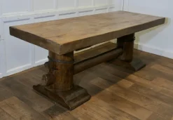 Pamono Antique French Oak Refectory Table, 1890s><noscript><img width=