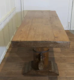 Pamono Antique French Oak Refectory Table, 1890s><noscript><img width=