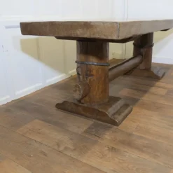 Pamono Antique French Oak Refectory Table, 1890s><noscript><img width=